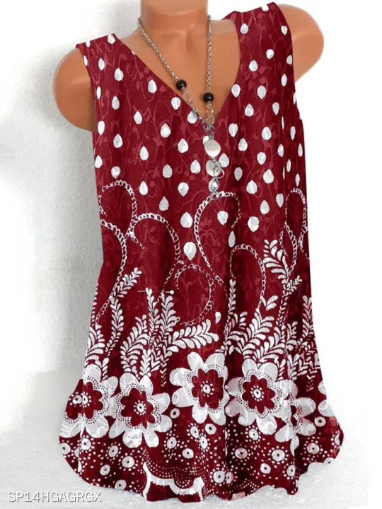 Fashion printing large size women T-shirt V-neck sleeveless vest casual ladies T-shirt women tops Fashion printing large size women T-shirt V-neck sleeveless vest casual ladies T-shirt women tops