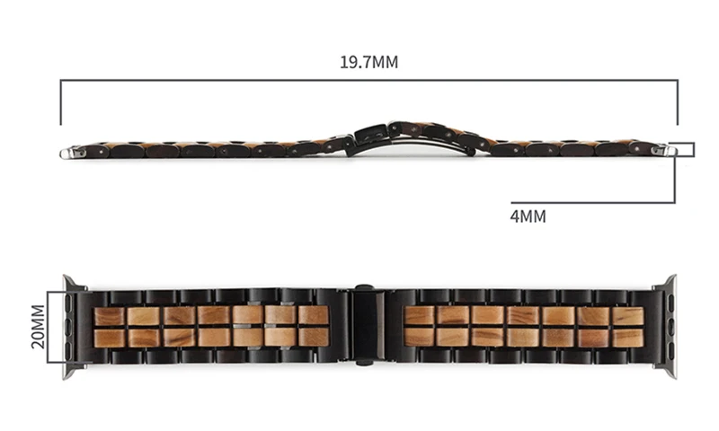 BOBO BIRD-Bracelet en bois pour Apple Watch, acier inoxydable, ultra fin, 4mm, marque supérieure BOBO BIRD-Bracelet en bois pour Apple Watch, acier inoxydable, ultra fin, 4mm, marque supérieure