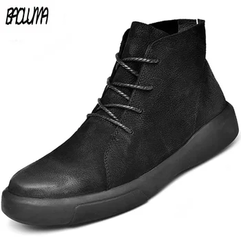 Brand Winter Men's Snow Boots Ankle Boots Man Genuine Leather Plush Warm Men Motorcycle Boots Autumn Outdoor Shoes Size 37-47
Brand Winter Men's Snow Boots Ankle Boots Man Genuine Leather Plush Warm Men Motorcycle Boots Autumn Outdoor Shoes Size 37-47