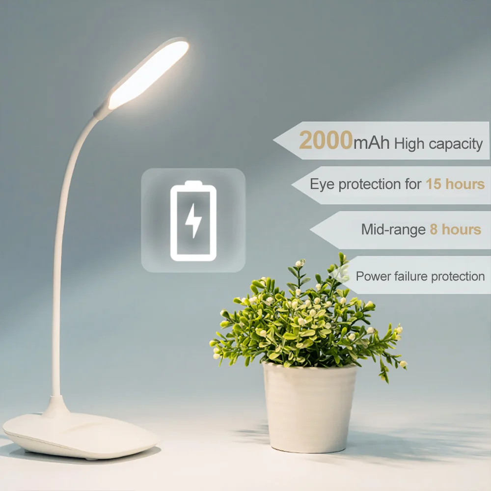 JUNEJOUR LED Desk Lamp Touchinging Switch Table Light Bent Brightness Adjustable USB Rechargeable White/Blue/
JUNEJOUR LED Desk Lamp Touchinging Switch Table Light Bent Brightness Adjustable USB Rechargeable White/Blue/