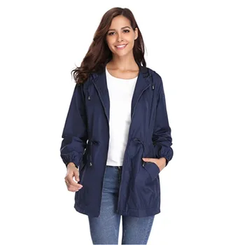 2019 2019 Women Autumn Trench Outdoor Waterproof Windproof Hooded Light Weight Full Sleeve Raincoat Pocket Zipper Decro Coat 
2019 2019 Women Autumn Trench Outdoor Waterproof Windproof Hooded Light Weight Full Sleeve Raincoat Pocket Zipper Decro Coat
