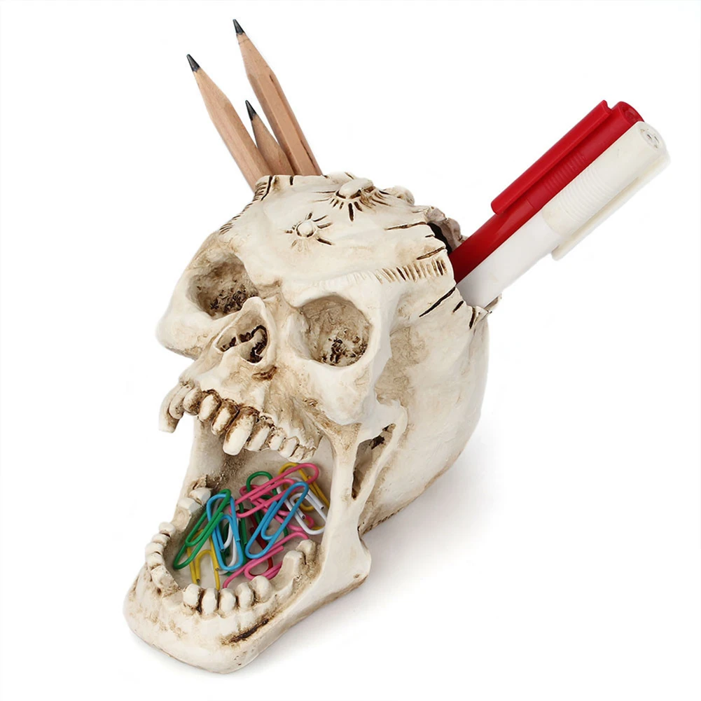 Skull Storage Pen Holder Horror Funny Skull Multifunction Storage Box Flower Pot Halloween Gift
Skull Storage Pen Holder Horror Funny Skull Multifunction Storage Box Flower Pot Halloween Gift