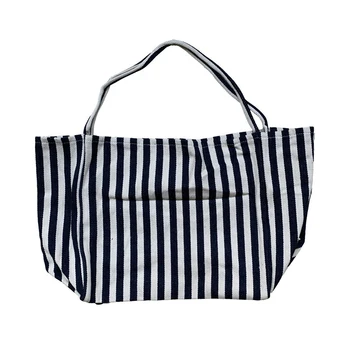 Fashion Bag Female 2020 New Spring and Summer Large Capacity Canvas Bag Pinstripe Shoulder Bag Shopping Bag Bolsas De Mujer 
Fashion Bag Female 2020 New Spring and Summer Large Capacity Canvas Bag Pinstripe Shoulder Bag Shopping Bag Bolsas De Mujer