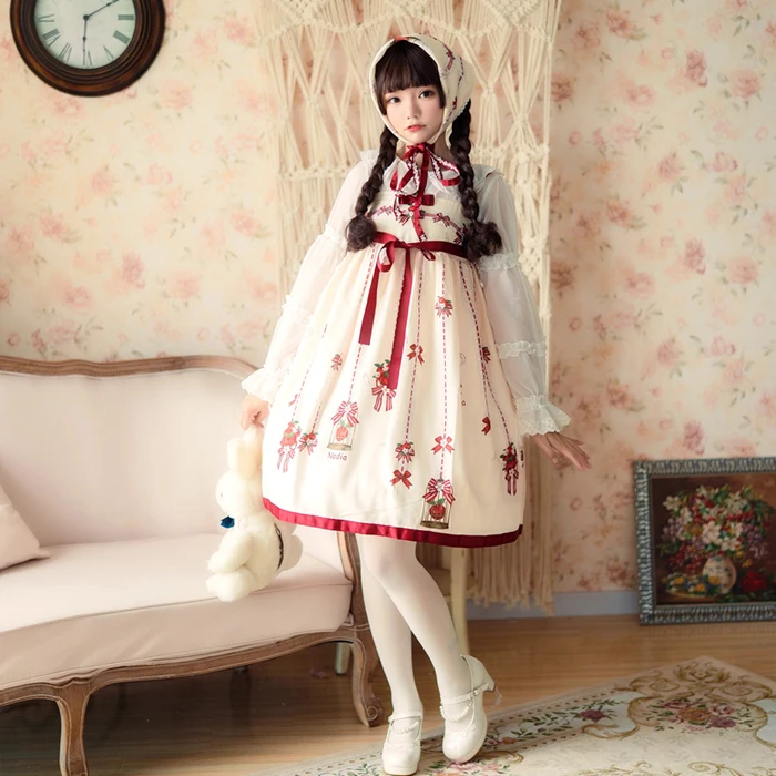 Japanese sweet lolita dress vintage cute printing bowknot middle/high waist victorian dress kawaii girl gothic lolita jsk loli 
Japanese sweet lolita dress vintage cute printing bowknot middle/high waist victorian dress kawaii girl gothic lolita jsk loli