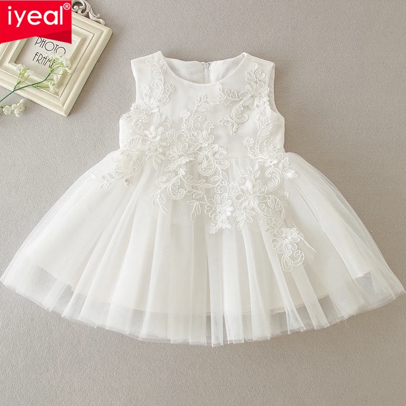 

IYEAL Baby Girl Christening Dress Gown Set Embroidery Baptismal Outfits Formal Baby Dresses 1 Year Birthday Party Wear