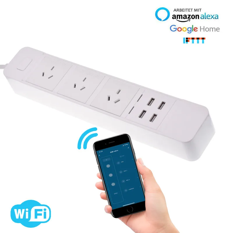 Smart power strip WIFI AU works with alexa googlehome multi plug four takes 3 AC Socket 4 USB voice contro UK/EU/US/AU
Smart power strip WIFI AU works with alexa googlehome multi plug four takes 3 AC Socket 4 USB voice contro UK/EU/US/AU