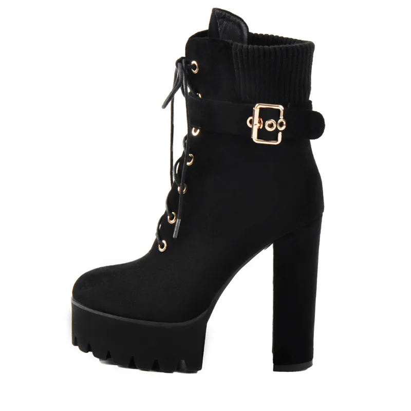 Onlymaker Women Platform Flock Ankle Boots Thick High Heel Buckle Strap Plus Size Black Fashion Ladies Winter Booties
Onlymaker Women Platform Flock Ankle Boots Thick High Heel Buckle Strap Plus Size Black Fashion Ladies Winter Booties