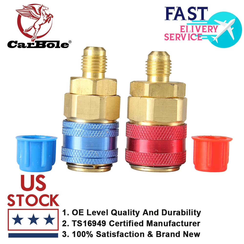 Carbole 2 Pcs High&Low Straight A/C R134a Air Conditioning Quick Connector Coupler Kit Set HVAC Manifold Gauge 1/4"
Carbole 2 Pcs High&Low Straight A/C R134a Air Conditioning Quick Connector Coupler Kit Set HVAC Manifold Gauge 1/4"
