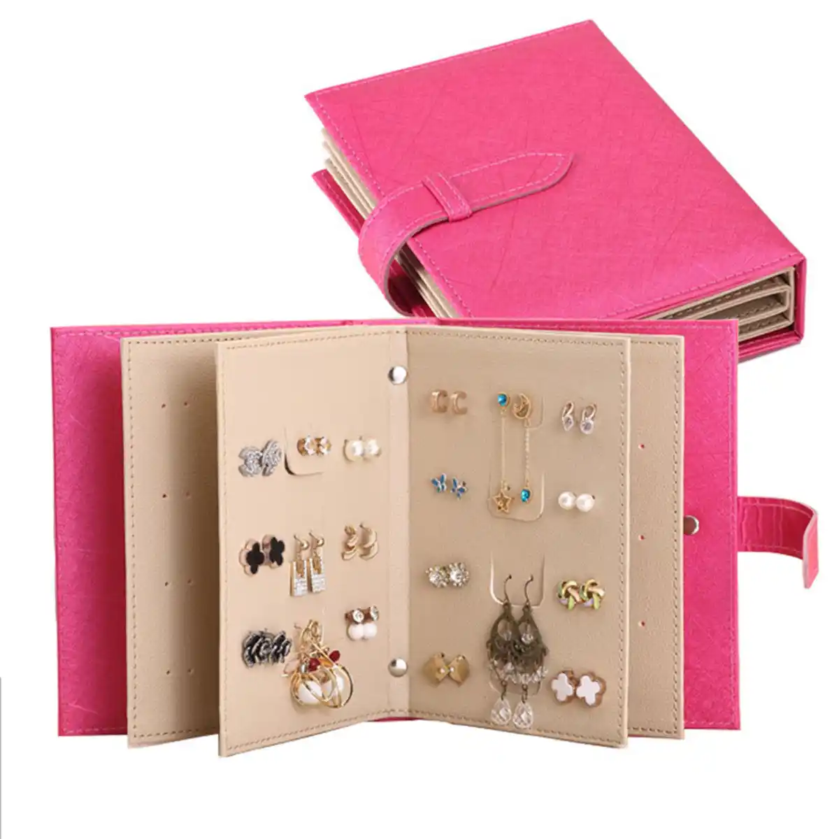 pu leather earring storage box creative jewelry display holder