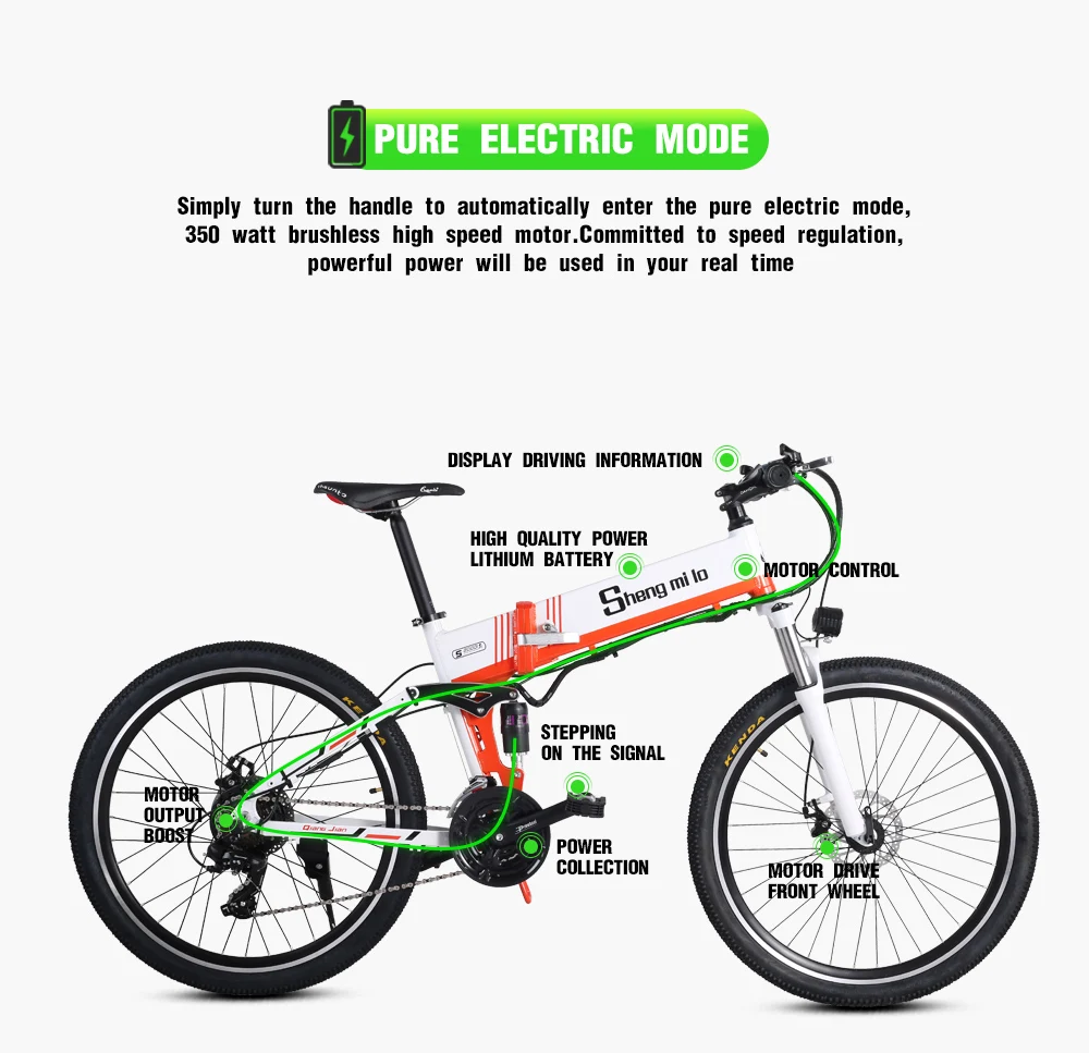 Flash Deal New Electric Bike 21 Speed 10AH 48V 500W 110KM Built-in Lithium battery E bike electric 26" Off road Electric bicycle Folding 9