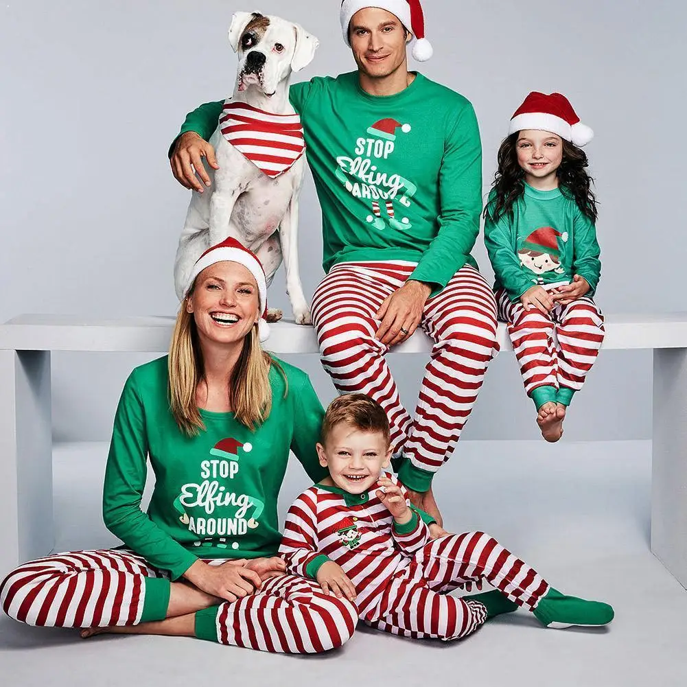 New Party Clothes Adult Kids Pajamas Set Christmas suit service Parent-child home Family Q1F0
New Party Clothes Adult Kids Pajamas Set Christmas suit service Parent-child home Family Q1F0