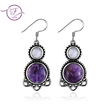 925 Sterling Silver Pendant Earrings 5MM 9MM Round Natural Moonstone Charoite Cute Cat Ear Earrings Women Jewelry Wedding Party
925 Sterling Silver Pendant Earrings 5MM 9MM Round Natural Moonstone Charoite Cute Cat Ear Earrings Women Jewelry Wedding Party