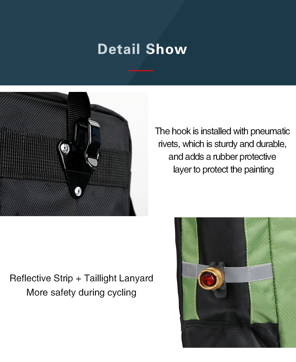 Rhinowalk 3 IN 1 Bicycle Rear Rack Seat Trunk Bag 70L MTB Road Bike Multifunctional Luggage Carrier Bag 3 Colors with Rain Cover (14)