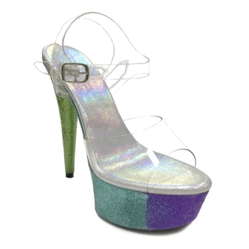 Leecabe Colorful Glitter 15cm fancy pole dance sandals lady shoe high heel platform pole dance shoes with diamond
Leecabe Colorful Glitter 15cm fancy pole dance sandals lady shoe high heel platform pole dance shoes with diamond