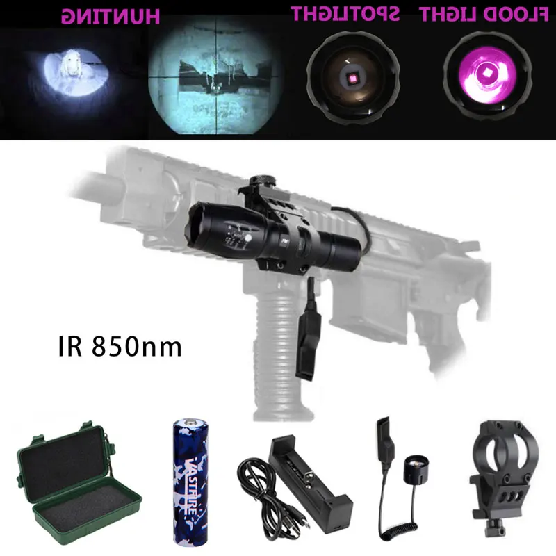Infrared IR 850nm Night Vision Zoom Led Flashlight Lamp LED Torch Flashlight Handheld Linterna For 18650
Infrared IR 850nm Night Vision Zoom Led Flashlight Lamp LED Torch Flashlight Handheld Linterna For 18650