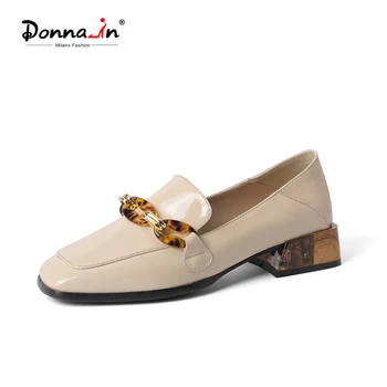 Donna-in Soft Leather Women Square Heel Loafers With Chain Spring Summer Casual Shoes Ladies Office Career Concise Flats Female
Donna-in Soft Leather Women Square Heel Loafers With Chain Spring Summer Casual Shoes Ladies Office Career Concise Flats Female