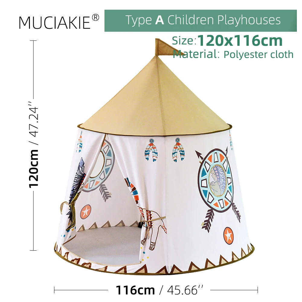 Description Picture 4 of item24 Types Children Playhouses Kids Indoor Outdoor Play Tents Portable Foldable Princess Prince Castle Gift Courtyard Garden House