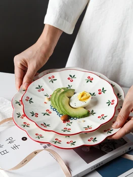 Hand painted cherry ceramic plate home lace dish plate creative pastoral style underglaze cute breakfast plate LB71706
Hand painted cherry ceramic plate home lace dish plate creative pastoral style underglaze cute breakfast plate LB71706