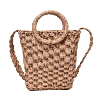 ASDS-Handmade Handbag Straw Bag Crossbody Woven Bag Beach Bag Khaki 
ASDS-Handmade Handbag Straw Bag Crossbody Woven Bag Beach Bag Khaki