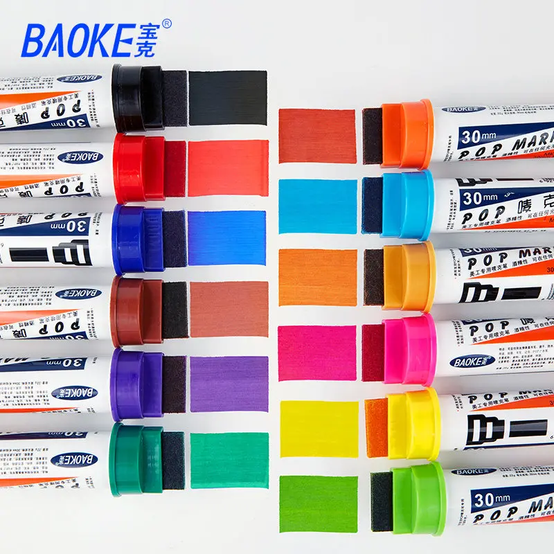 30mm Marker Pens Large Capacity Markers for Poster Design Fast Dry Waterproof Colorful Advertising Pens Multifunction Marker Pen
30mm Marker Pens Large Capacity Markers for Poster Design Fast Dry Waterproof Colorful Advertising Pens Multifunction Marker Pen