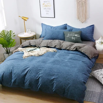 Home Textile Bedding Sets 5 size Blue and gray Summer Bed Linens 3/4pcs Duvet Cover Set Pastoral Bed Sheet AB Side Duvet Cover
Home Textile Bedding Sets 5 size Blue and gray Summer Bed Linens 3/4pcs Duvet Cover Set Pastoral Bed Sheet AB Side Duvet Cover