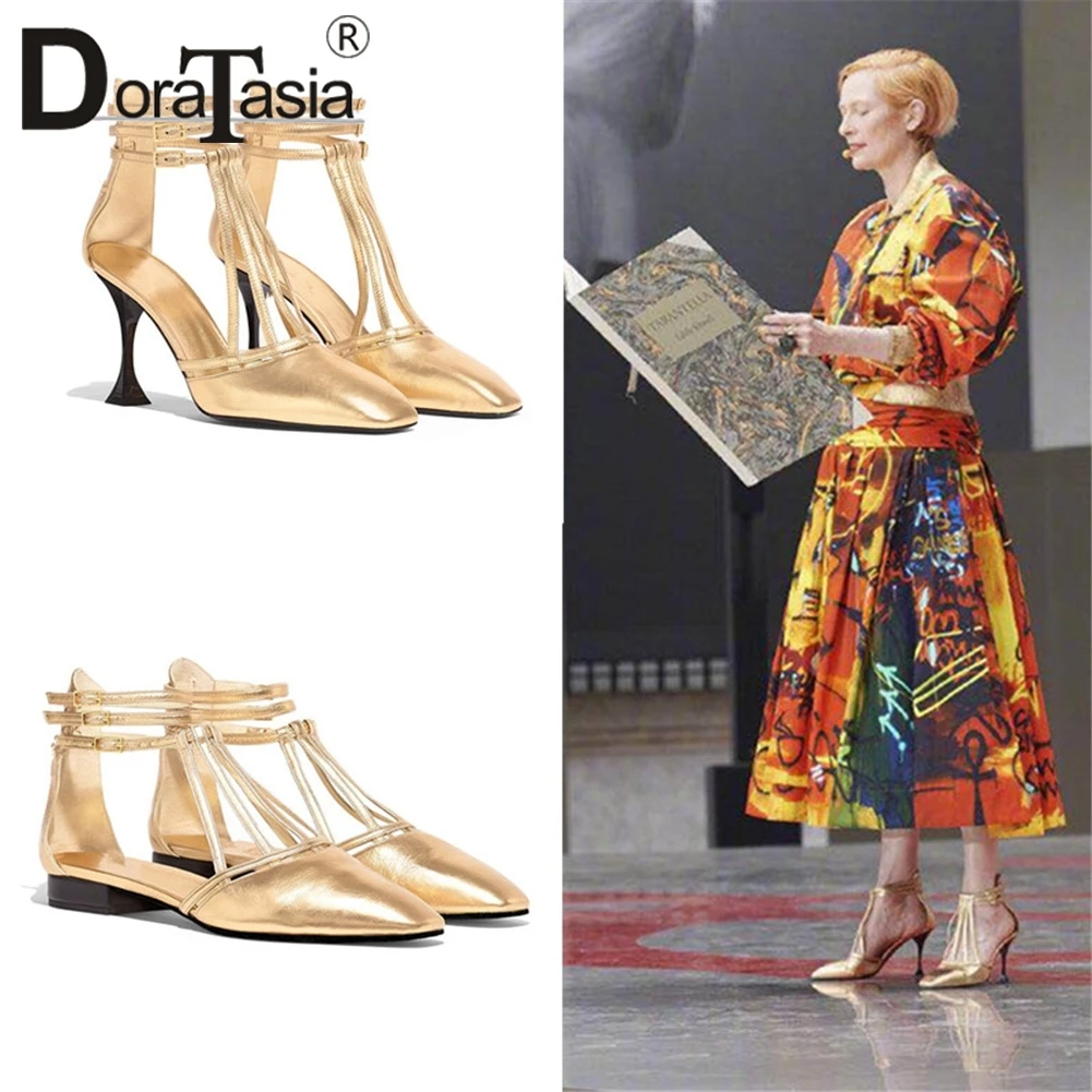 DORATASIA 2020 Brand New Lady Quality Leather Insole Sandals Summer Beach Sandals Women Light Metallic Gladiator Shoes Woman
DORATASIA 2020 Brand New Lady Quality Leather Insole Sandals Summer Beach Sandals Women Light Metallic Gladiator Shoes Woman
