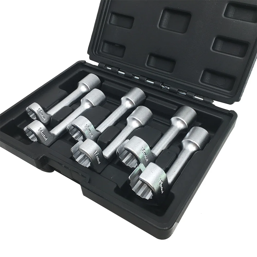 6 Pcs Fuel Injector Injection Sockets L-Type Wrench Open Ended Ring Wrench 1/2" Dr. 12,14,16,17,18,19mm Sizes Auto Repair Tools
6 Pcs Fuel Injector Injection Sockets L-Type Wrench Open Ended Ring Wrench 1/2" Dr. 12,14,16,17,18,19mm Sizes Auto Repair Tools