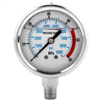 Hydraulic Pressure Gauge Hydraulic Pressure Gauge 60MPA/9000PSI Base Entry NPT1/4 valve set Base Entry Gauge
Hydraulic Pressure Gauge Hydraulic Pressure Gauge 60MPA/9000PSI Base Entry NPT1/4 valve set Base Entry Gauge