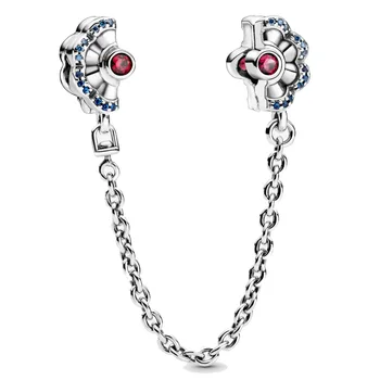 New 925 Sterling Silver Charm Blue & Pink Fan With Crystal Safety Chain Clip Stopper Beads Fit Original Bracelet Diy Jewelry
New 925 Sterling Silver Charm Blue & Pink Fan With Crystal Safety Chain Clip Stopper Beads Fit Original Bracelet Diy Jewelry
