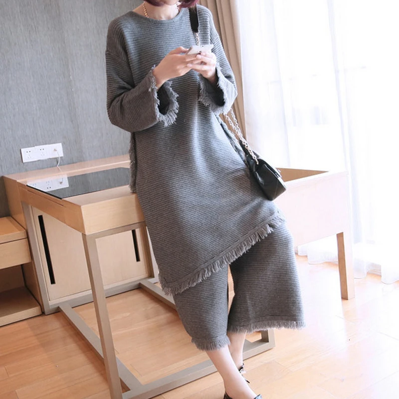 Gray Knitted Sweater 2 Piece Set Women Outfits Tracksuit Plus Size Large Warm Shirt Pant Suit Long Sleeve Co-ord Winter Clothing
Gray Knitted Sweater 2 Piece Set Women Outfits Tracksuit Plus Size Large Warm Shirt Pant Suit Long Sleeve Co-ord Winter Clothing