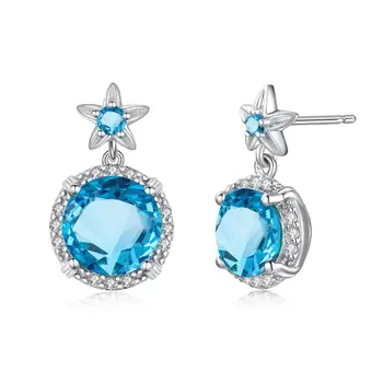 Drop Earrings For Women Trendy Charm Silver 925 Earring Round Flower Blue Topaz Inlaid Zircon Cute Romantic Bohemian Jewelry Hot
Drop Earrings For Women Trendy Charm Silver 925 Earring Round Flower Blue Topaz Inlaid Zircon Cute Romantic Bohemian Jewelry Hot