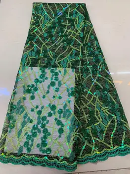 2019 NEW Wholesale luxury quality African chiffon lace fabric with sequins 5 yards emerald green sequins lace fabric YYZ8003
2019 NEW Wholesale luxury quality African chiffon lace fabric with sequins 5 yards emerald green sequins lace fabric YYZ8003