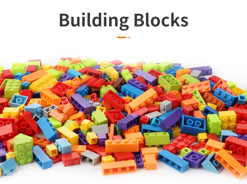 200-1000 Pcs Building Blocks DIY Creative Bricks Model Constructor Educational Kids Toys