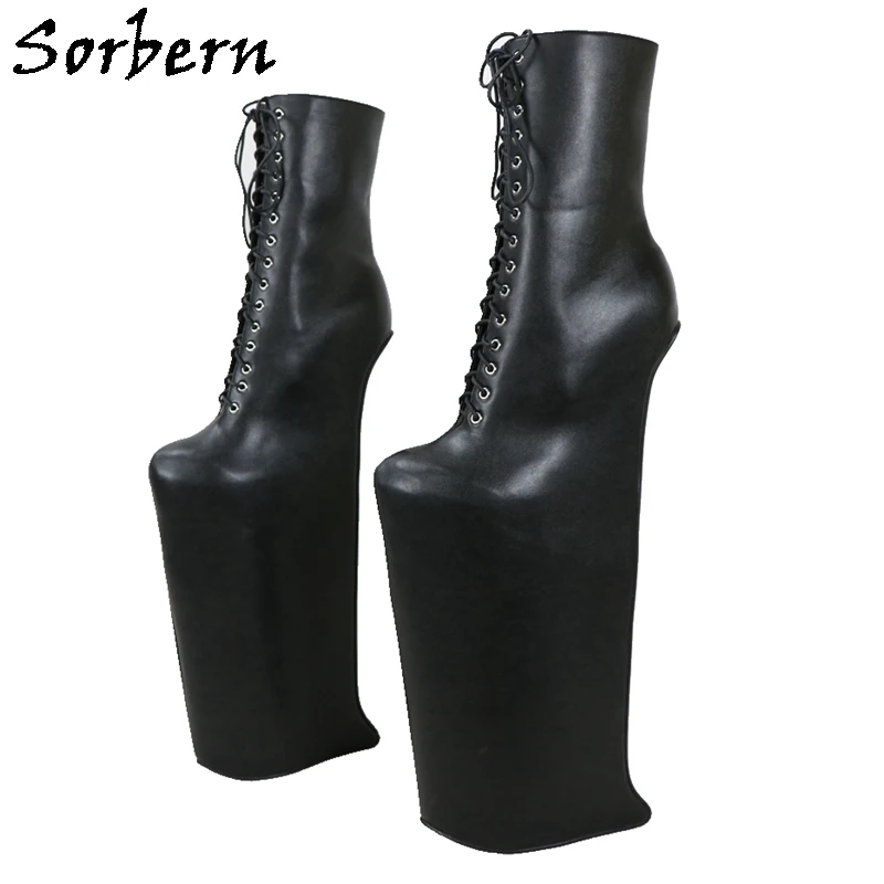 

Sorbern Extreme High Heelless Mid Calf Boots For Women Platform Long Boot Black Platform Boots Size 5-16 Custom Service