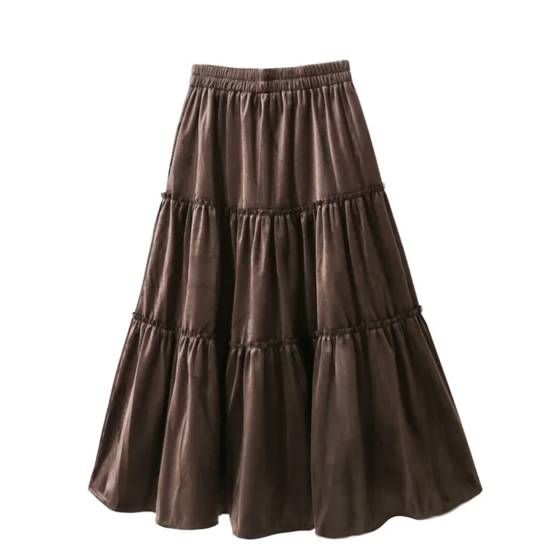 Winter Women's Velvet Skirt High Waist Mid-Length Solid Color Simple Sweet Casual 2020 New
Winter Women's Velvet Skirt High Waist Mid-Length Solid Color Simple Sweet Casual 2020 New