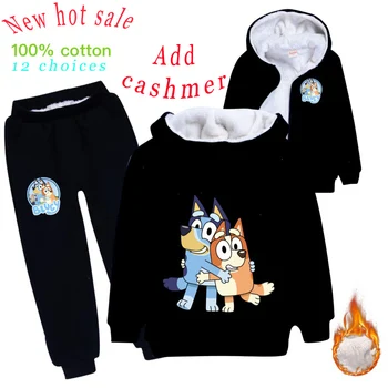 2Pcs Bluey Bingo Cartoon Print Hooded Jacket+Pants Kids Children Clothes Blue Dog Teen Boys Girls Clothing Winter Velvet 2-11Y
2Pcs Bluey Bingo Cartoon Print Hooded Jacket+Pants Kids Children Clothes Blue Dog Teen Boys Girls Clothing Winter Velvet 2-11Y