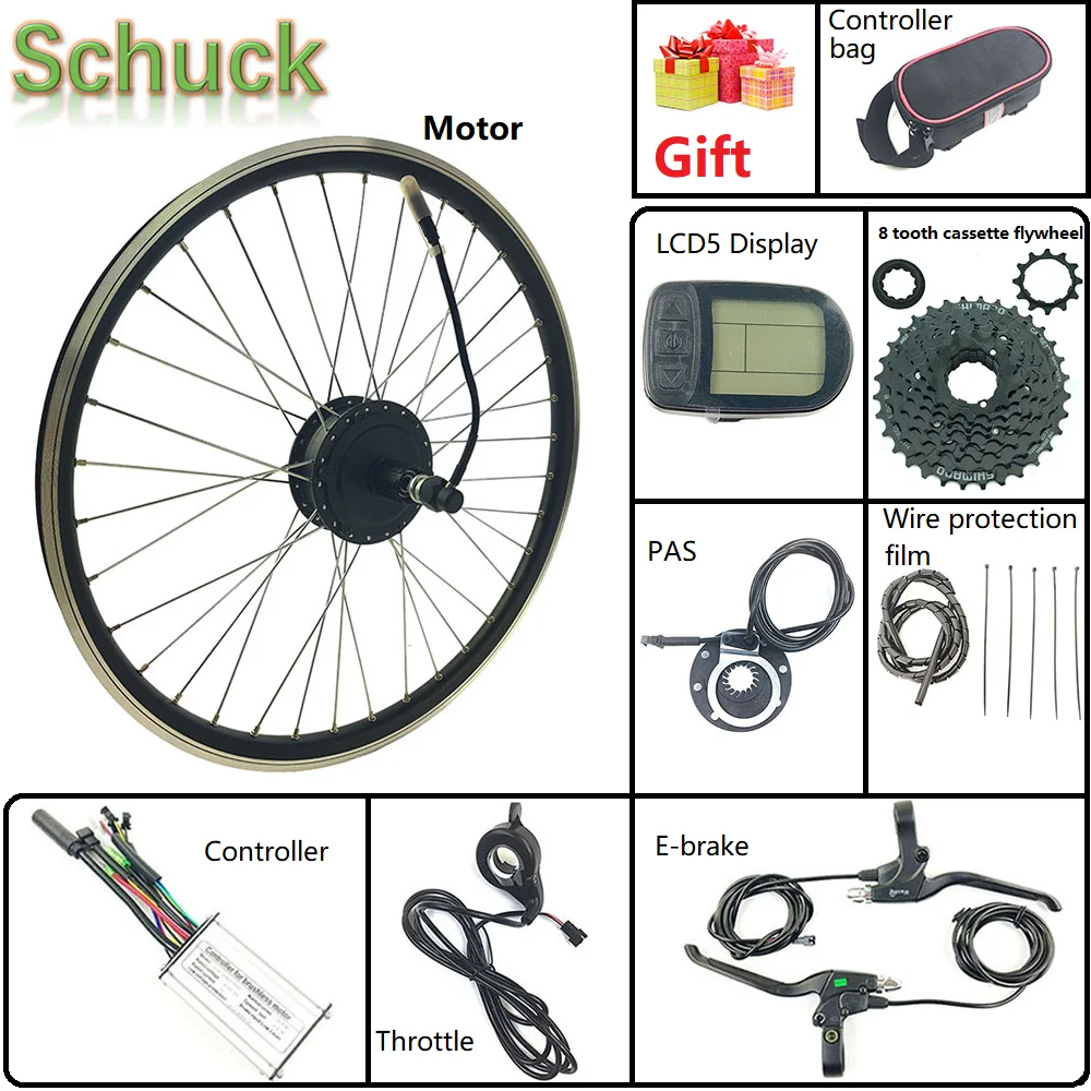 Schuck Electric Bicycle Conversion kit 36V250W Motor Wheel with LCD5 Display Rear Cassette Hub Motor Spoke and Rim Ebike
Schuck Electric Bicycle Conversion kit 36V250W Motor Wheel with LCD5 Display Rear Cassette Hub Motor Spoke and Rim Ebike