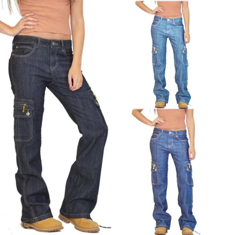 Boyfriend Style Women's Loose Fit Long Jeans Pants with Side Cargo Pocket Female Plus Size Motorcycle Biker Denim Trousers Woman
Boyfriend Style Women's Loose Fit Long Jeans Pants with Side Cargo Pocket Female Plus Size Motorcycle Biker Denim Trousers Woman