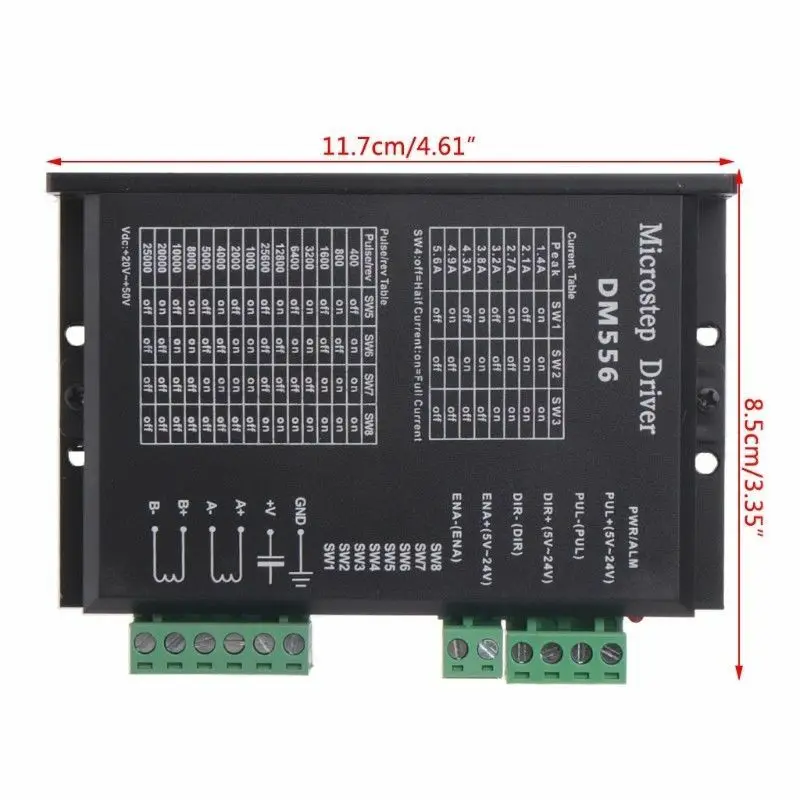 1pcs DM556 2-Phase Digital 42/57/86 CNC Stepper Motor Driver DC20-50V 11.7*8.5cm
1pcs DM556 2-Phase Digital 42/57/86 CNC Stepper Motor Driver DC20-50V 11.7*8.5cm