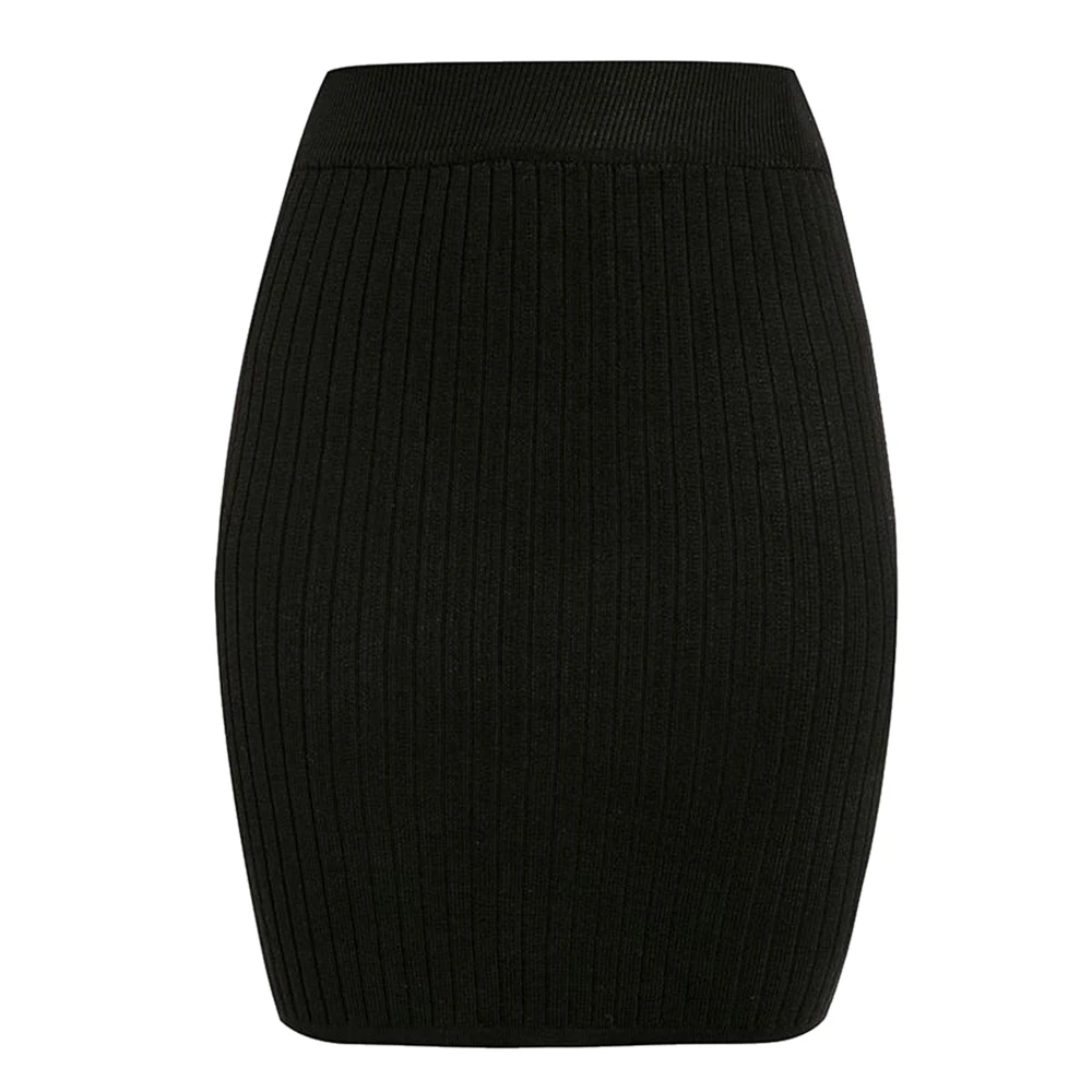 Fashion 2021 Women Office Skirt Spring Autumn Y Warm Knitted Black Pencil Skirts Ladies Jumia