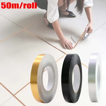 50m Gold Silver Self Adhesive Tile Sticker Gap Sealing Foil Tape Waterproof Foil Strip Wall Sticker Home Decoration Decals
50m Gold Silver Self Adhesive Tile Sticker Gap Sealing Foil Tape Waterproof Foil Strip Wall Sticker Home Decoration Decals