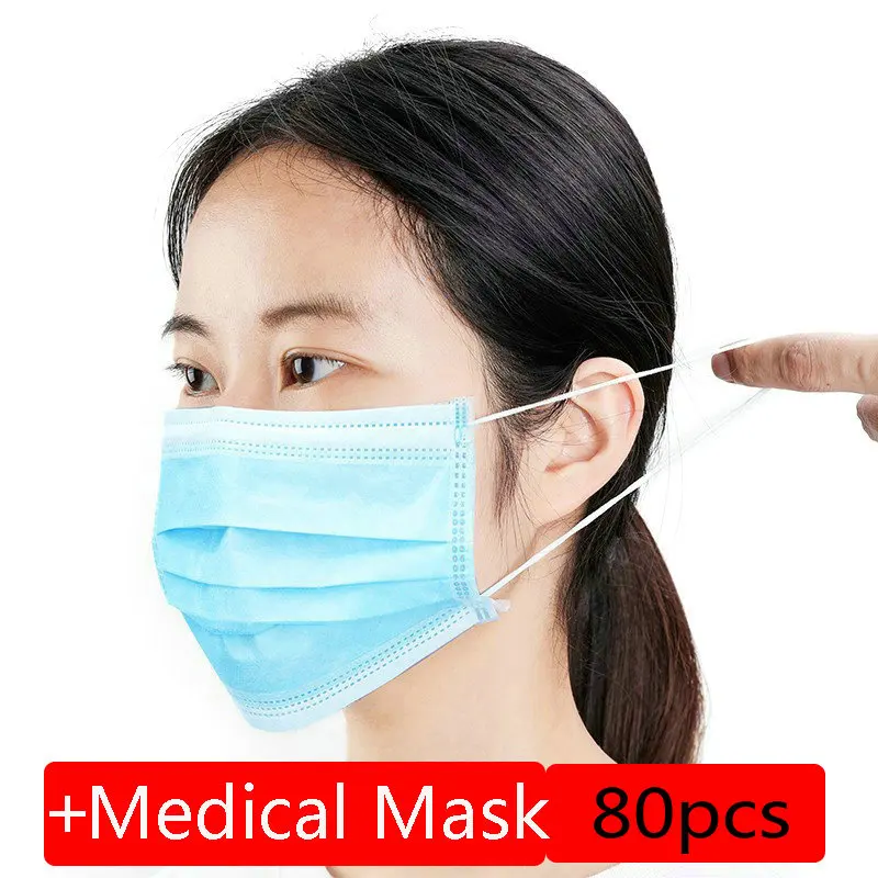 Medical Mask Mouth Face Mask 3-Layers Non-woven Hypoallergenic Anti-Dust Anti-bacterial Disposable Profession Medical Mask 80pcs
Medical Mask Mouth Face Mask 3-Layers Non-woven Hypoallergenic Anti-Dust Anti-bacterial Disposable Profession Medical Mask 80pcs