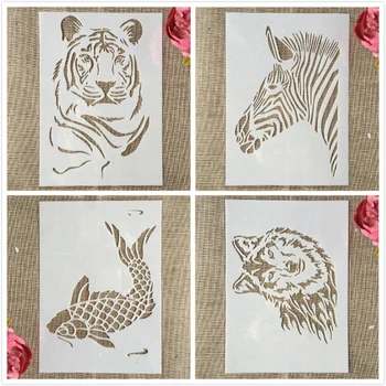 4Pcs/Lot 29cm A4 Tiger Wolf Zebra Carp DIY Layering Stencils Painting Scrapbook Coloring Embossing Album Decorative Template
4Pcs/Lot 29cm A4 Tiger Wolf Zebra Carp DIY Layering Stencils Painting Scrapbook Coloring Embossing Album Decorative Template