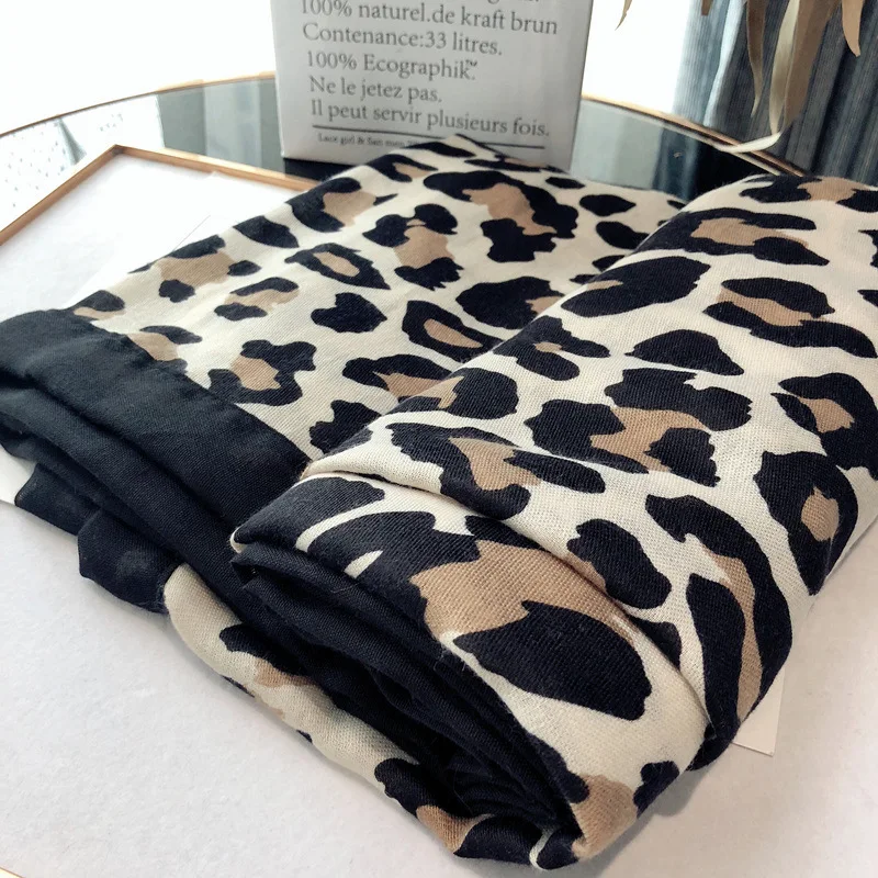 Элитный бренд зимний шарф Леопардовый для женщин мягкие пашмины платки и
