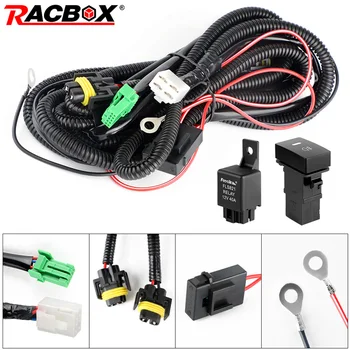 H11 Fog Light Headlight Wire Harness Sockets Kit Relay Module Box Wiring Adapters Wires Connector Switch For Toyota
