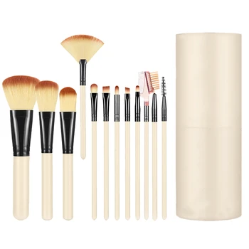 12Pcs Makeup Brushes Set Make Up Fan Foundation Powder Eyeshadow Face Brush With Brush Case Cup Holder Beige
12Pcs Makeup Brushes Set Make Up Fan Foundation Powder Eyeshadow Face Brush With Brush Case Cup Holder Beige