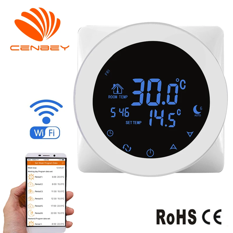 Wifi thermostat central heating room thermostat underfloor heating thermostats smart thermostat temperature controller 16A 220V
Wifi thermostat central heating room thermostat underfloor heating thermostats smart thermostat temperature controller 16A 220V