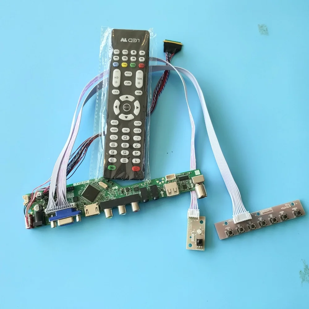 Комплект для B156XW04 V6 40pin LVDS драйвер платы контроллера ЖК-светодиодный на 1366X768 ТВ AV