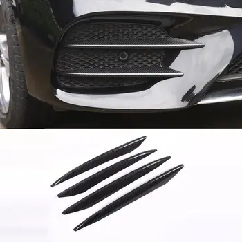 

4pcs Carbon Fiber Look Car Front Fog Light Lamp Grille Grill Slats Cover Trim For Mercedes Benz W213 E Class 2016 2017 2018