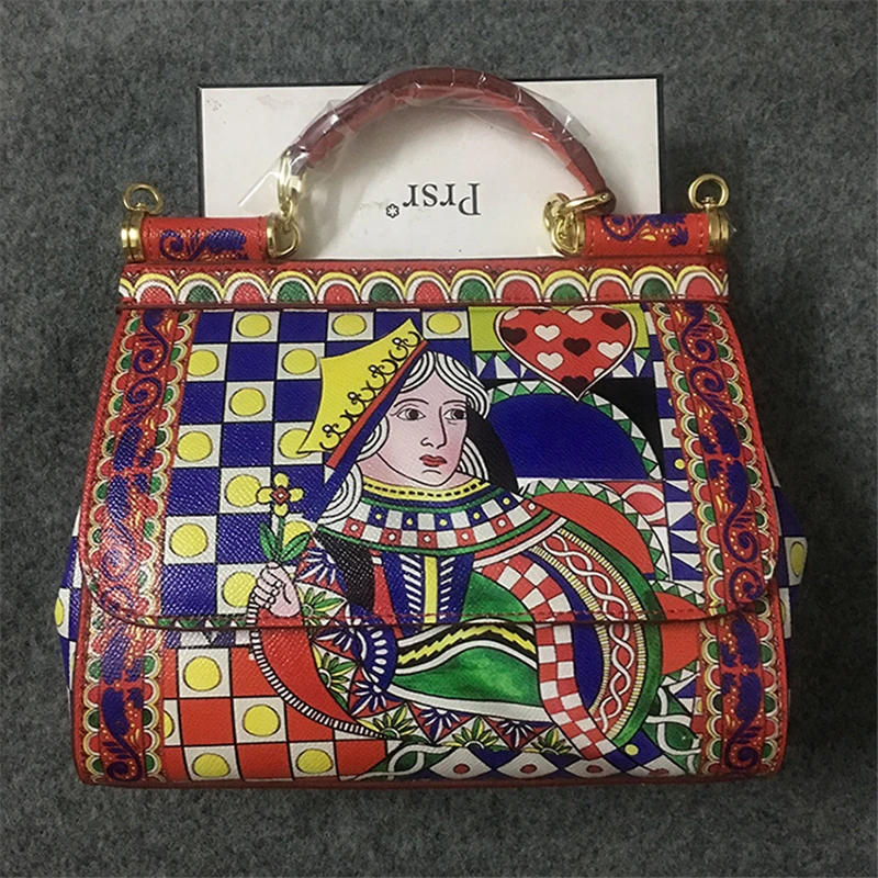 Famous Designer Poker Man Flower Painted Shoulder Bag Luxury Brand Ethnic Genuine Leather Tote Handbag Louis Brand Channels Bag
Famous Designer Poker Man Flower Painted Shoulder Bag Luxury Brand Ethnic Genuine Leather Tote Handbag Louis Brand Channels Bag
